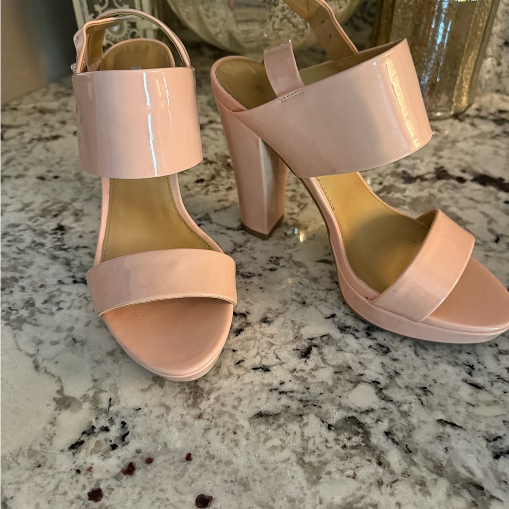 Report Blush Pink Block Heel Sandals